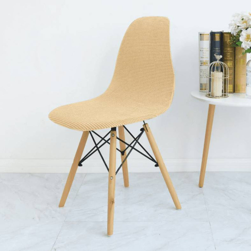 Housse de Chaise Scandinave Universelle Beige - Housse Lavable et Confortable