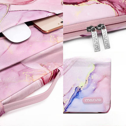Housse ordinateur <br> Marbrée Rose