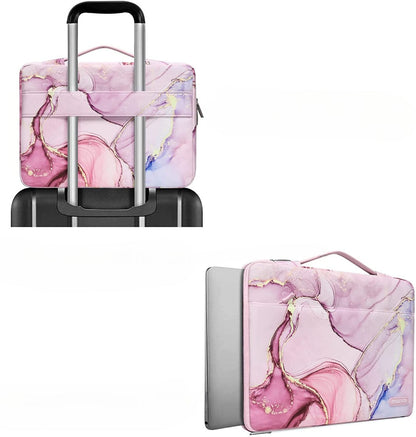 Housse ordinateur <br> Marbrée Rose