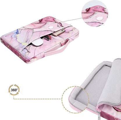 Housse ordinateur <br> Marbrée Rose