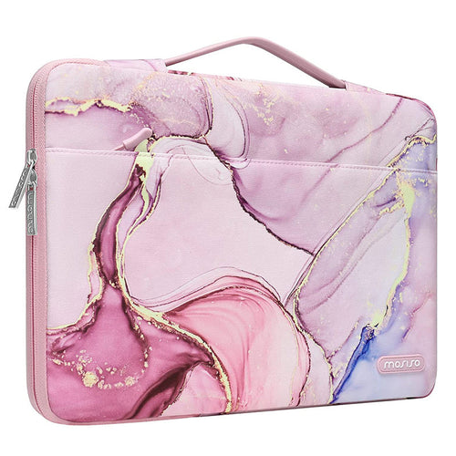 Housse ordinateur <br> Marbrée Rose