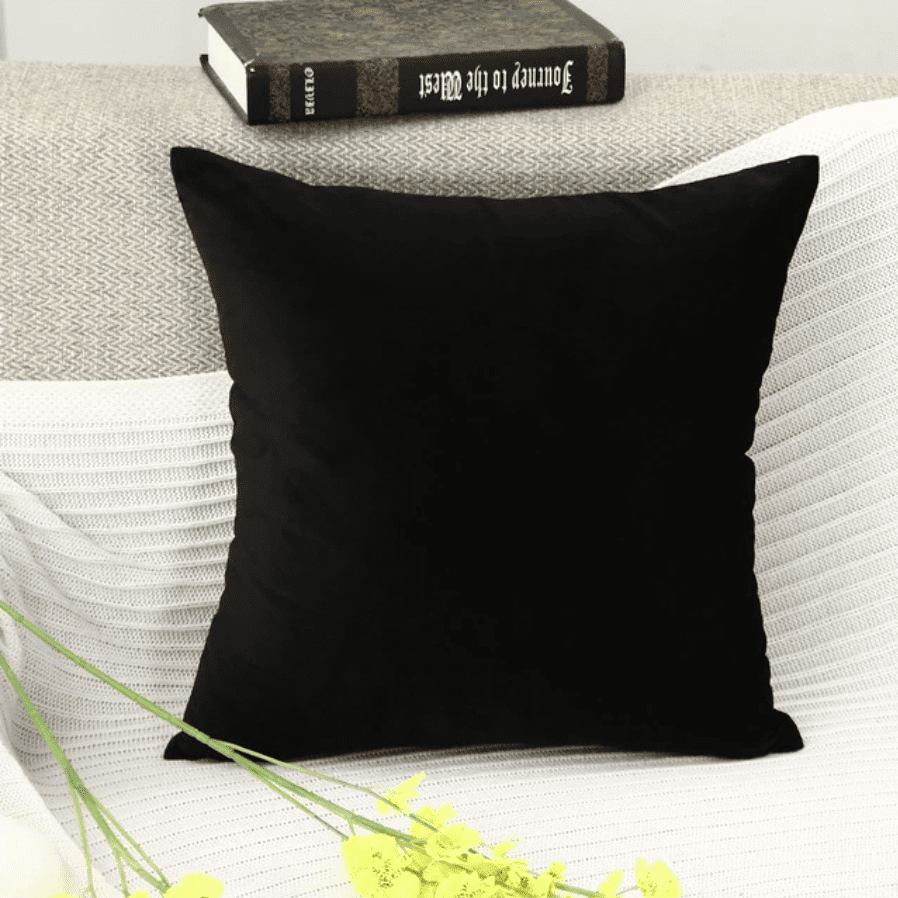 Housse de coussin 40x40 <br> Velours Noir