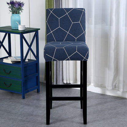 Housse de Tabouret de Bar Bleu à Motifs Géométriques Modernes - Protection Premium