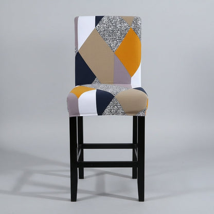 Housse Tabouret de Bar Motif Géométrique Multicolore- Ajustemenet Parfait
