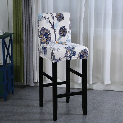 Housse de Tabouret <br>  Fleurie Bleu