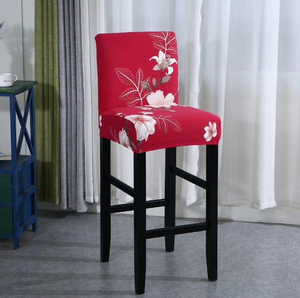 Housse de Tabouret <br>  Fleurie Rouge