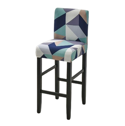 Housse de Tabouret <br> Géométrique Bleu Ciel