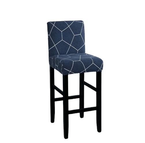 Housse de Tabouret <br> Géométrique Bleu Marine