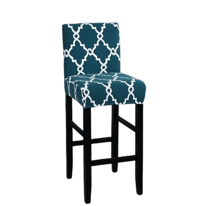 Housse de Tabouret <br> Géométrique Bleu
