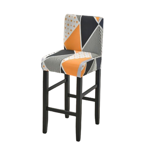 Housse de Tabouret <br> Géométrique Noir et Orange