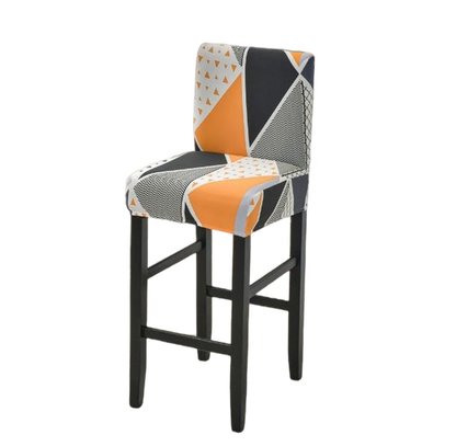 Housse de Tabouret <br> Géométrique Noir et Orange