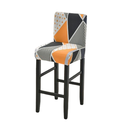 Housse de Tabouret <br> Géométrique Noir et Orange