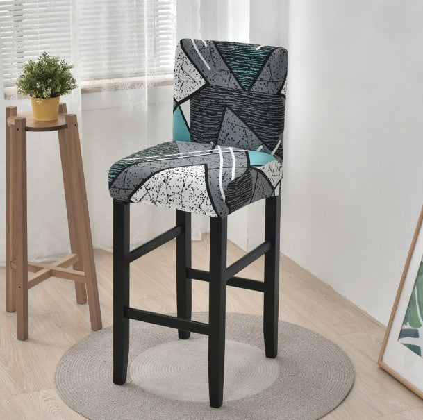 Housse de Tabouret <br> Imprimée Bleue