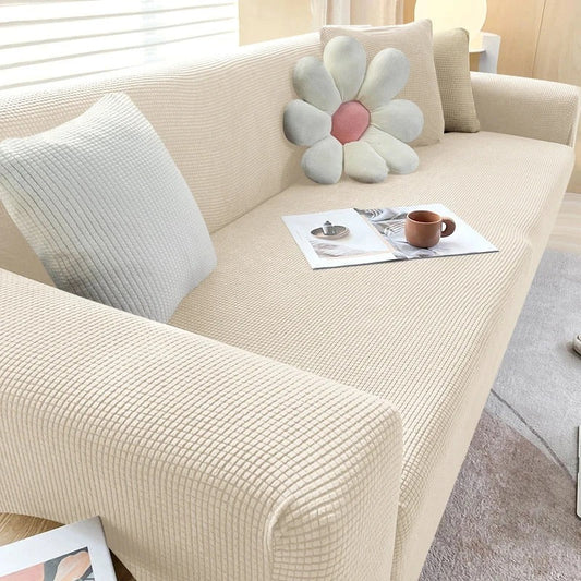 Housse de Canapé en Jacquard Beige