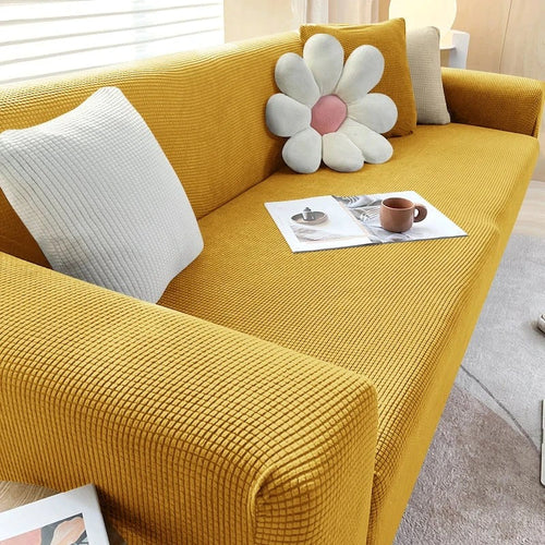 Housse de Canapé en Jacquard Jaune