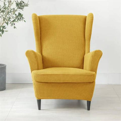 Housse de fauteuil oreiller extensible - Jaune moutard - Protection et style nordique