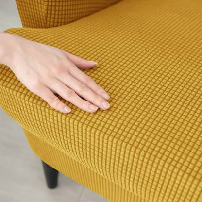 Housse de fauteuil oreiller extensible - Jaune moutard - Protection et style nordique