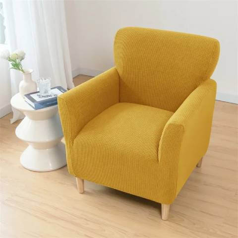 Housse de Fauteuil Crapaud Jaune Moutard - Sobriété et Protection