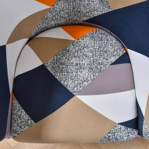 Housse de Fauteuil Club Extensible - Motif Géométrique Coloré