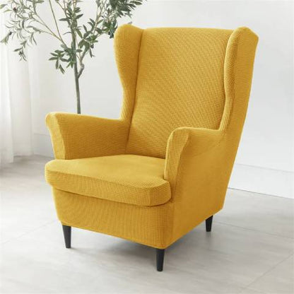 Housse de fauteuil oreiller extensible - Jaune moutard - Protection et style nordique