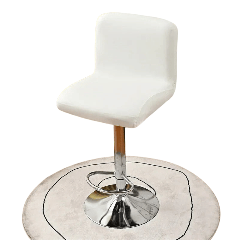 Housse Tabouret de Bar Apparence Cuir - Blanc