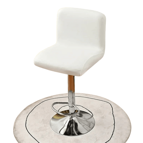 Housse Tabouret de Bar Apparence Cuir - Blanc