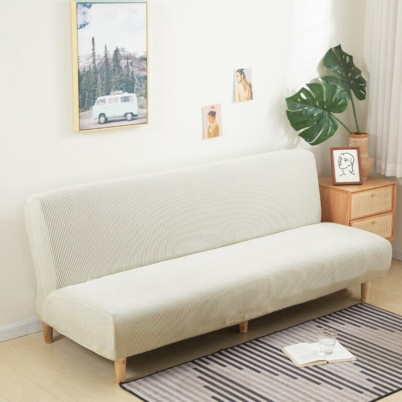Housse clic clac en tissu polaire ultra-doux - Housse canapé clic clac couleur unie