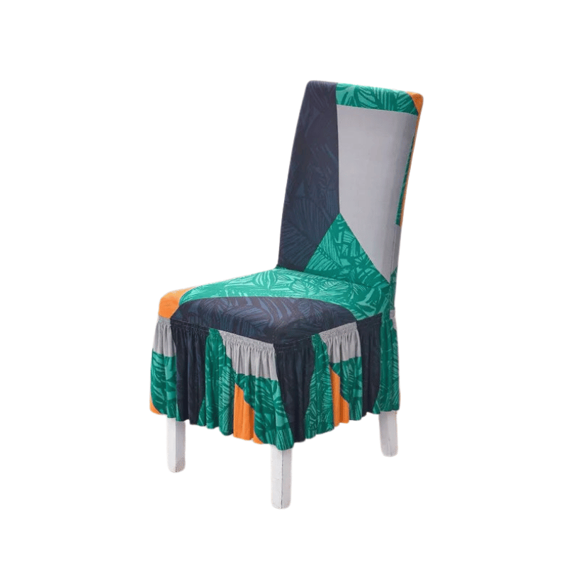 Housse Chaise Salle à Manger - Avec Jupe - Motif Imprimée