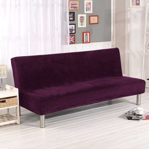 Housse pour clic clac velours violet - Housse pour canapé clic clac en velours