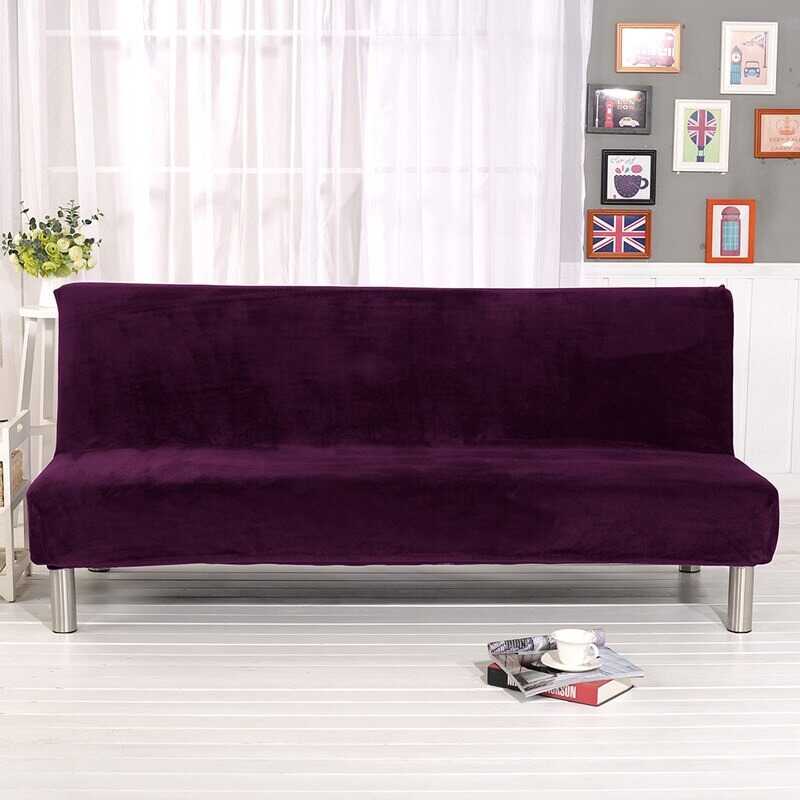 Housse pour clic clac velours violet - Housse pour canapé clic clac en velours