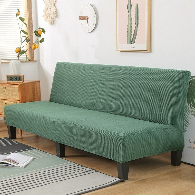 Housse clic clac en tissu polaire sans accoudoir - Housse bz couleur unie pour salon