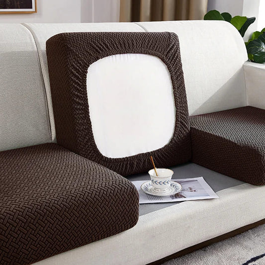 Housses d’assises de canapés en tissu jacquard premium brun