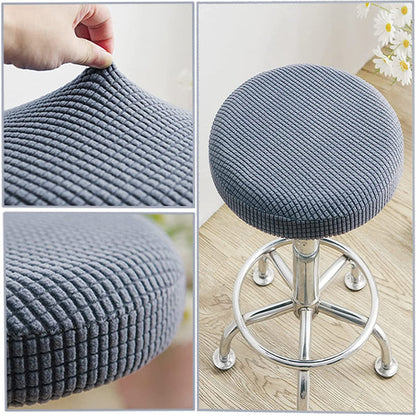 Housse de Tabouret de Bar Elastique Ronde - Noir