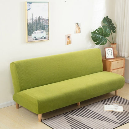 Housse pour clic clac motif jacquard vert - Housse pour canapé clic clac