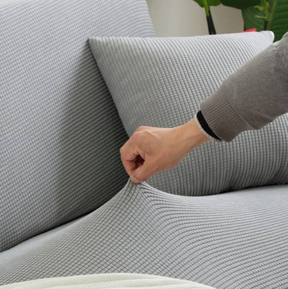 Housse canapé d'angle universelle à design matelassé - Plaid canapé d'angle gris pour maison