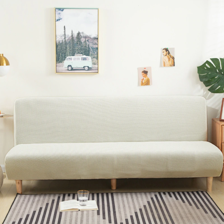Housse clic clac en tissu polaire ultra-doux - Housse canapé clic clac couleur unie