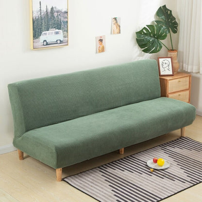 Housse clic clac en tissu polaire sans accoudoir - Housse bz couleur unie pour salon