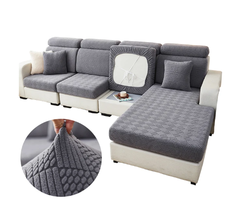 Housse de Coussin Canapé <br> Jacquard Gris