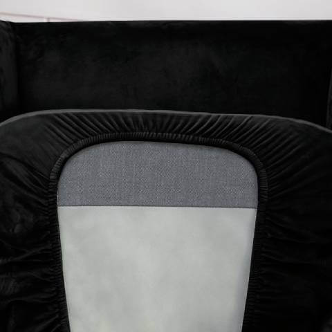 Housse de fauteuil à oreilles velours - Noire - Élégance et Protection