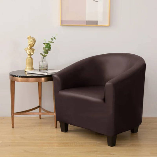 Housse pour fauteuil cabriolet extensible en cuir - marron