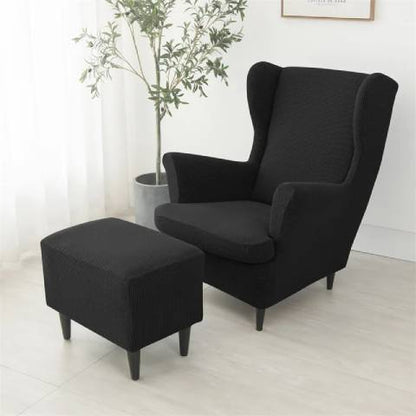 Housse de fauteuil oreiller extensible - noire - Protection et style nordique