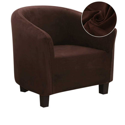 Housse de Fauteuil Universelle en Velours - Marron