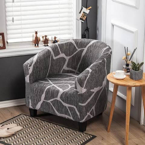 Housse de Fauteuil Club Extensible - Design Géométrique Chic & Moderne