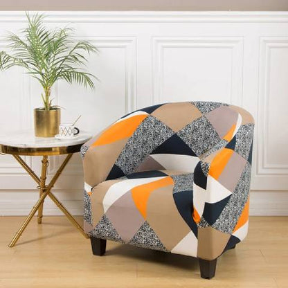 Housse de Fauteuil Club Extensible - Motif Géométrique Coloré