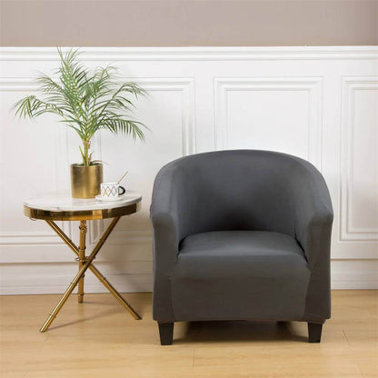 Housse de Fauteuil Club Extensible - Gris Foncé Uni Élégant