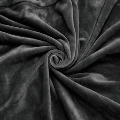 Housse de fauteuil à oreilles velours - Gris Foncé - Élégance et Protection