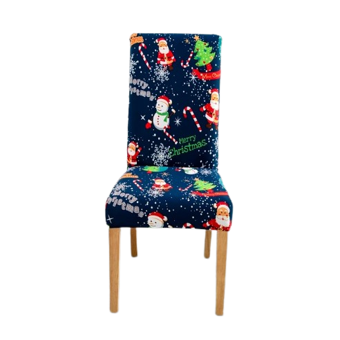 Housse de chaise <br> Merry Christmas Bleue