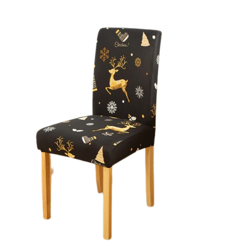 Housse de chaise <br> Merry Christmas Noire