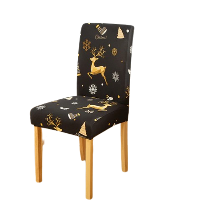Housse de chaise <br> Merry Christmas Noire