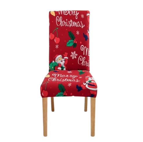 Housse de chaise <br> Merry Christmas Rouge